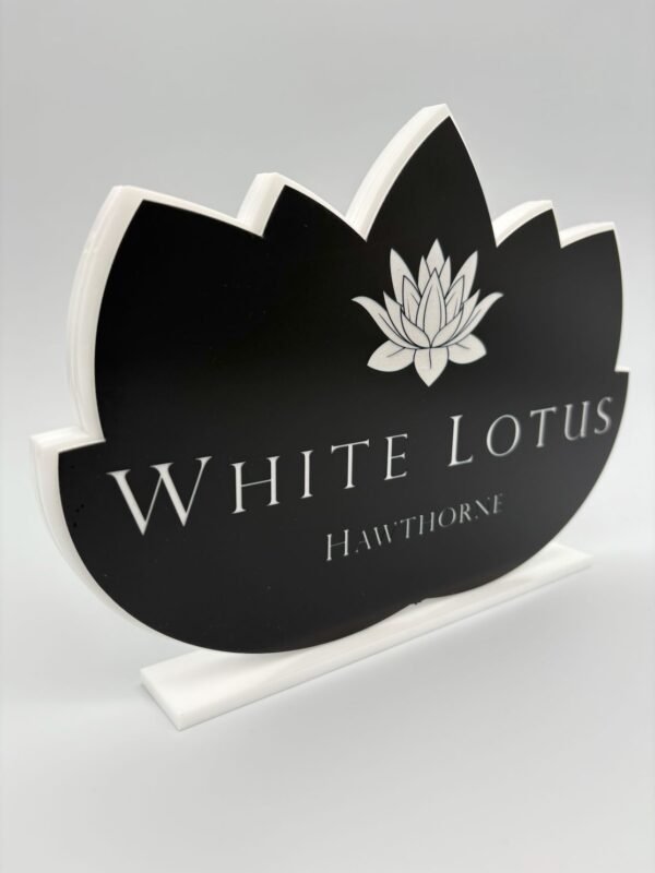 Custom White Lotus Sign - Image 2