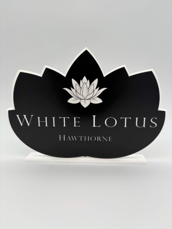Custom White Lotus Sign - Image 3